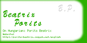 beatrix porits business card